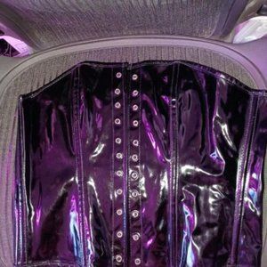 Black Patent Leather Corset Bustier